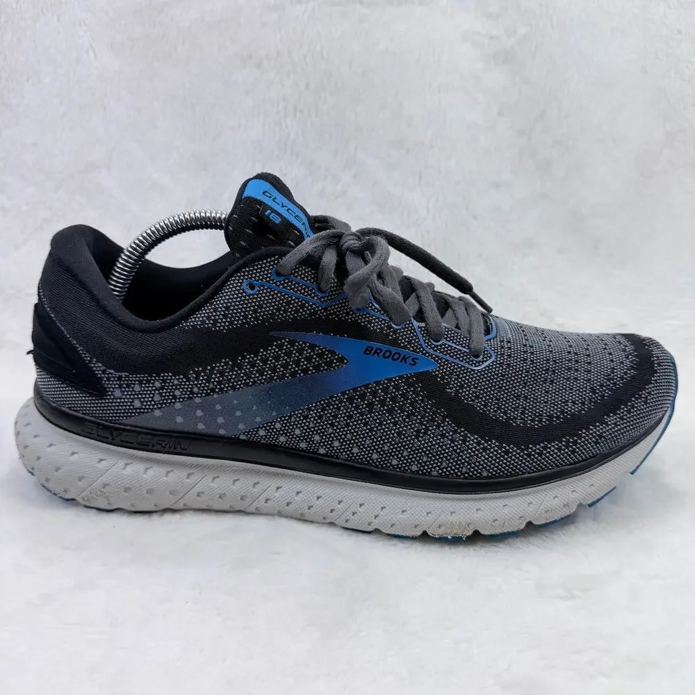 Brooks Glycerin 18 Mens Running Shoes Black Ebony Blue Size 11.5 Wide 2E